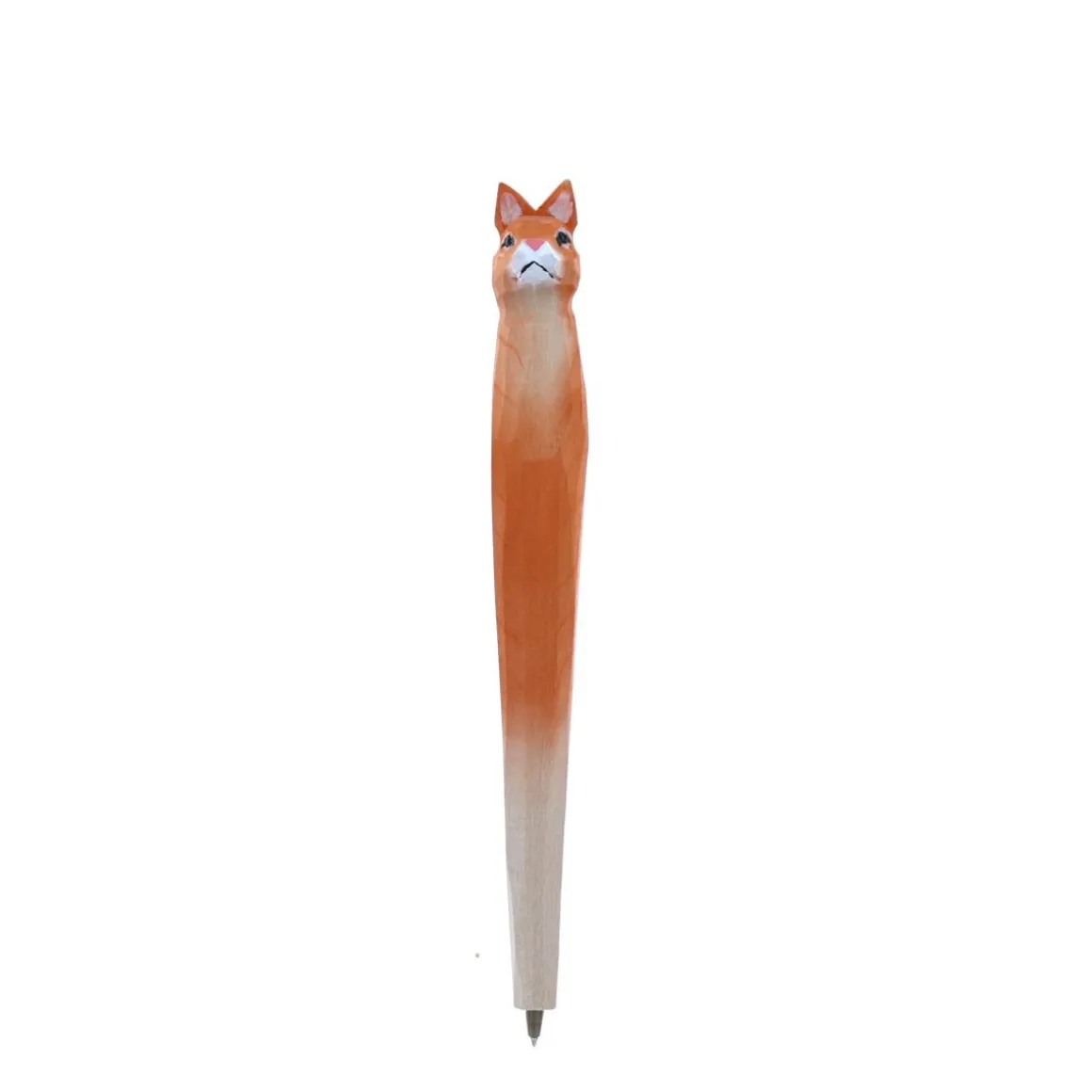 Stylo en bois sculpté chat