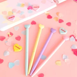 Stylo métal cœur rose