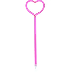 Stylo tube en forme de cœur rose