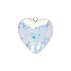 Suspension cœur à facettes disco iridescent 8cm