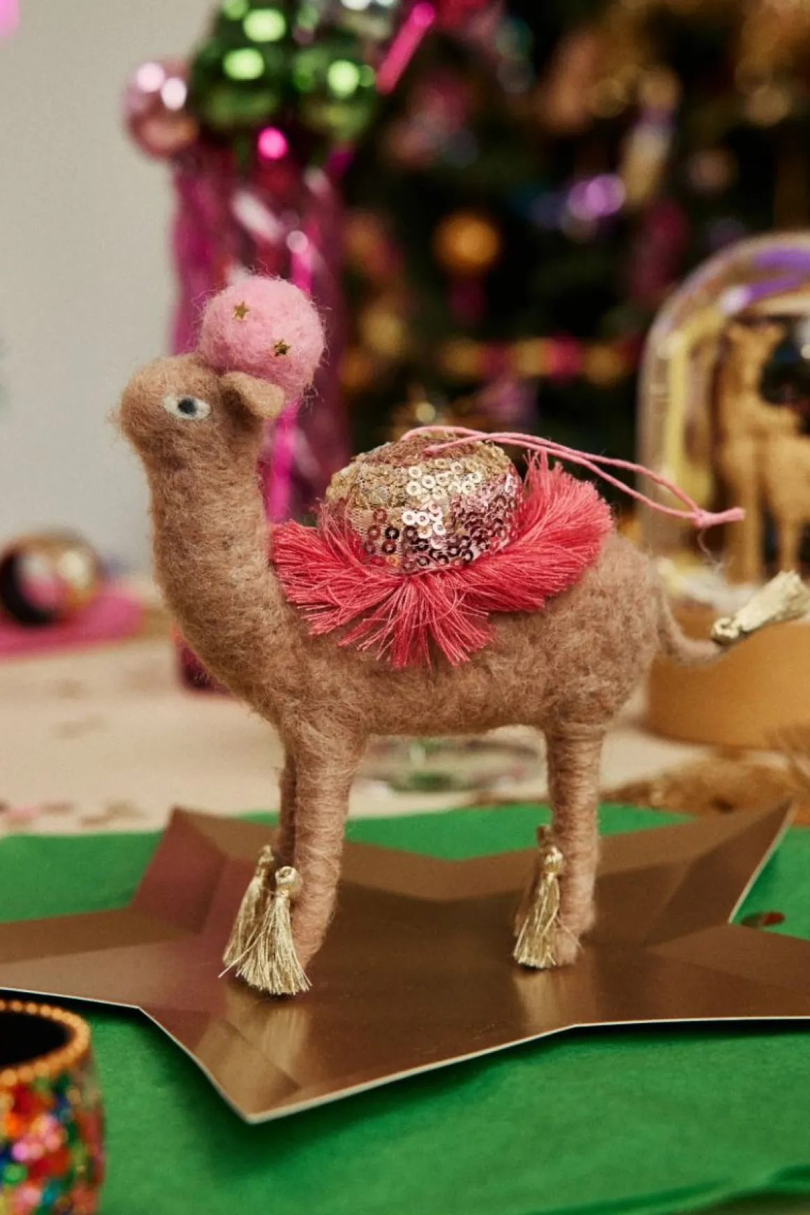 Suspension de Noël dromadaire disco