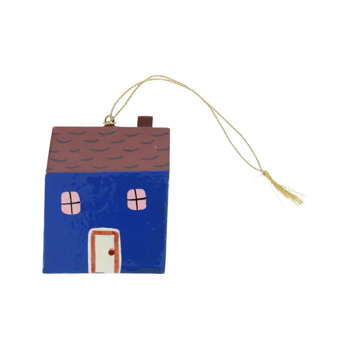 Suspension de Noël maison bleue