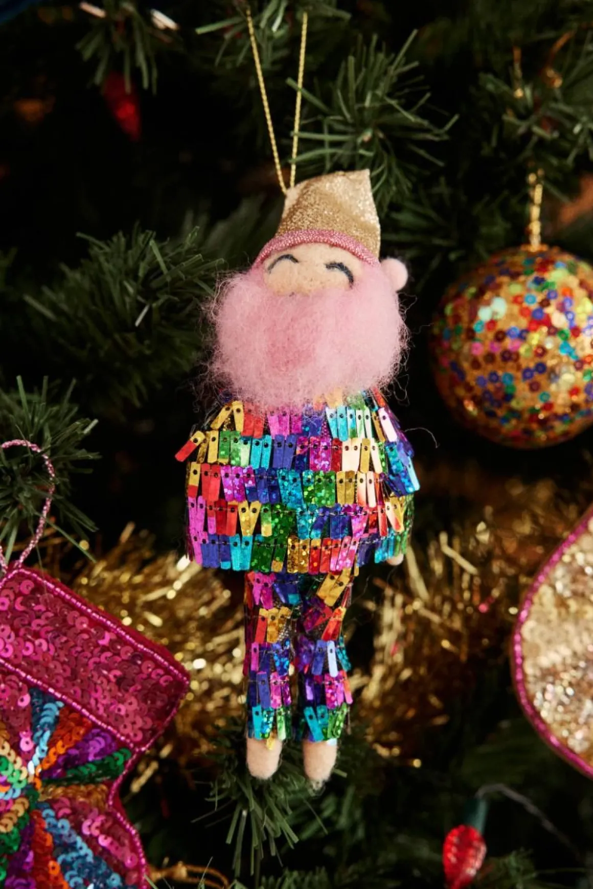 Suspension Père Noël disco