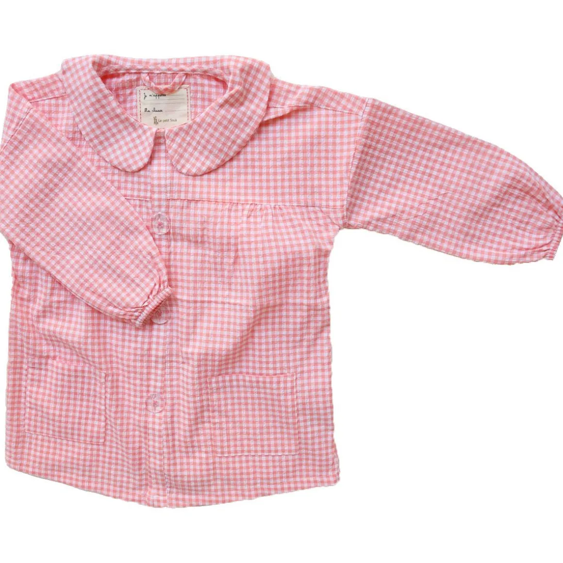 Tablier d'école enfant vichy rose