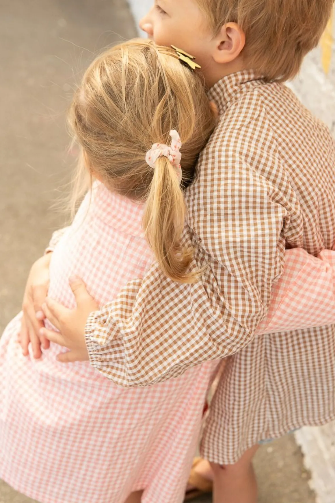 Tablier d'école enfant vichy rose