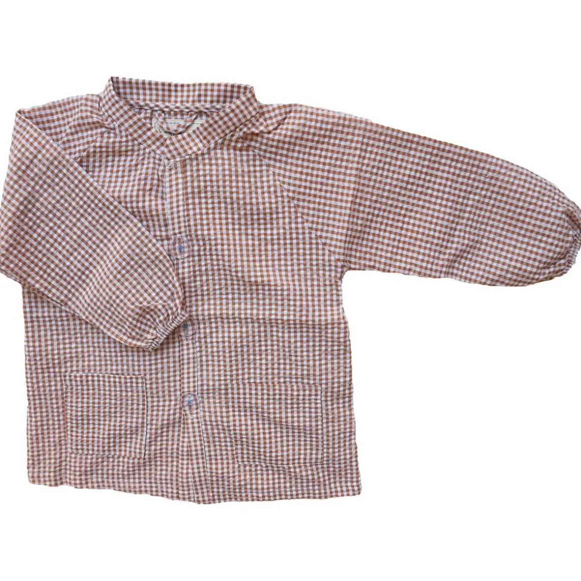 Tablier d'école enfant vichy marron