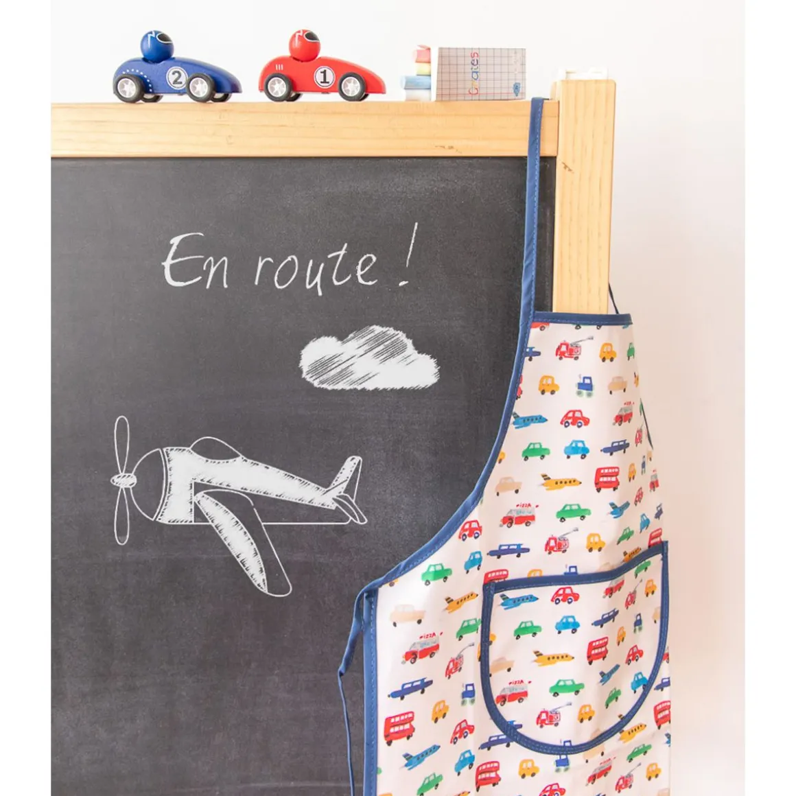 Tablier de cuisine imprimé véhicules