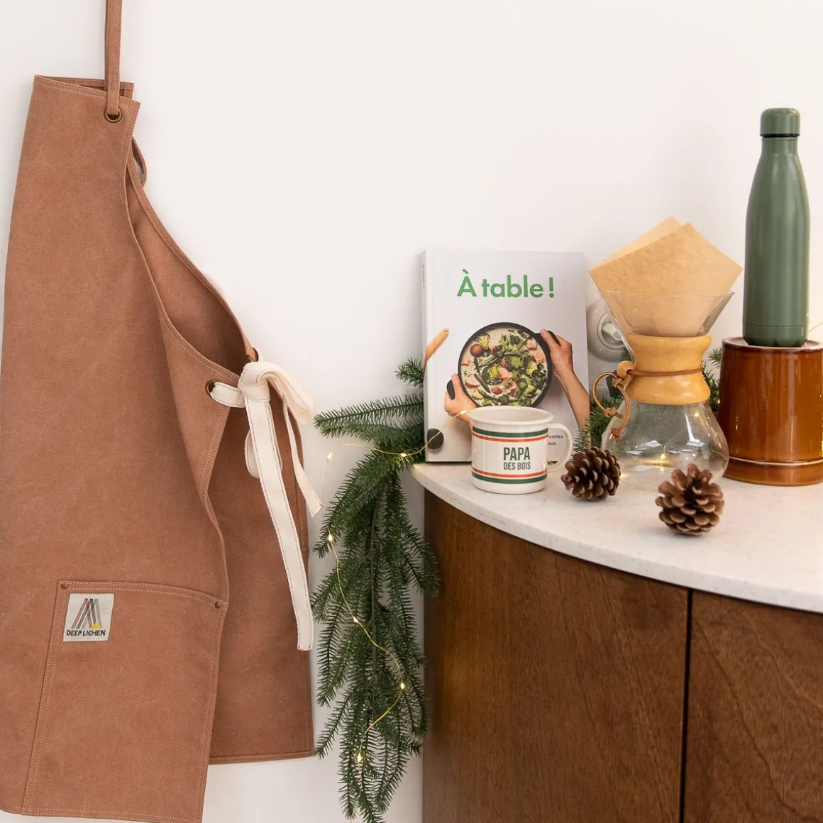 Tablier de cuisine marron