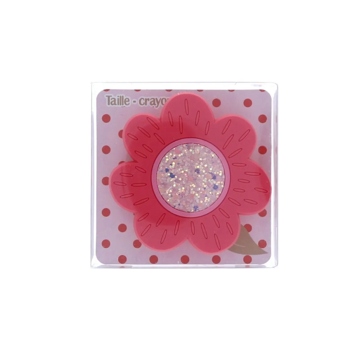 Taille-crayon fleur à paillettes
