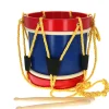 Tambour en bois bleu et rouge