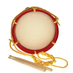Tambour en bois bleu et rouge