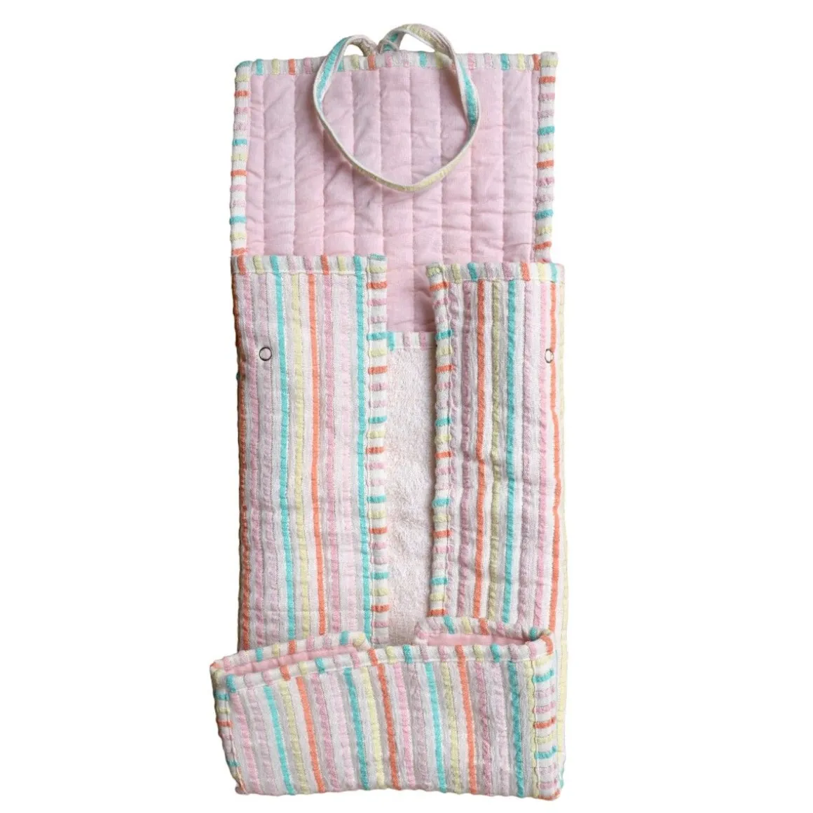 Tapis à langer nomade rayé multicolore - Miaou