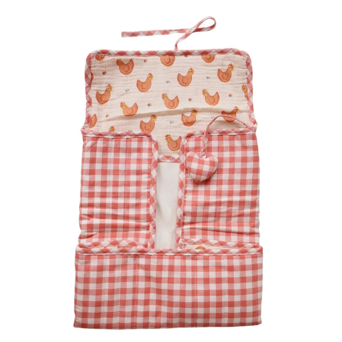 Tapis à langer nomade vichy - La petite poule rousse