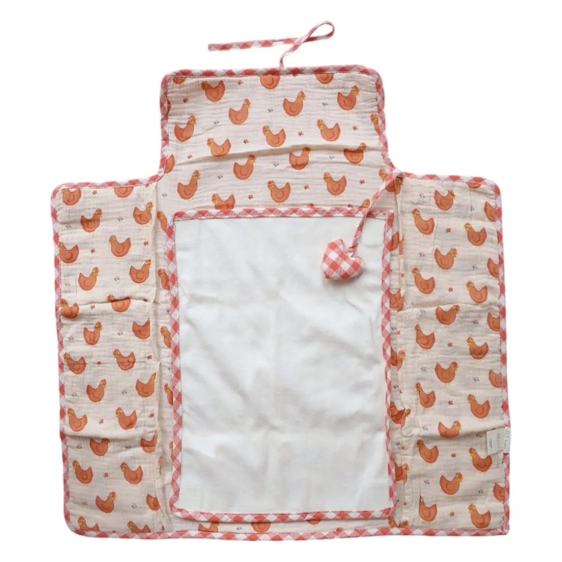 Tapis à langer nomade vichy - La petite poule rousse