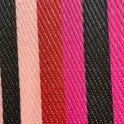 Tapis d'extérieur à rayures roses et noires -120x180