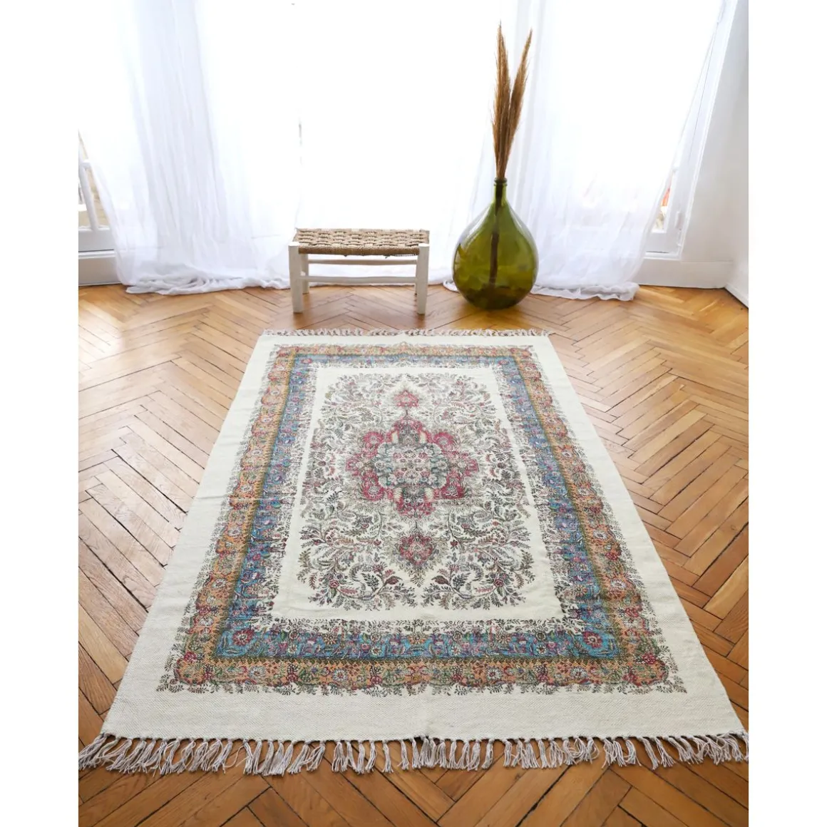 Tapis persan vintage vert