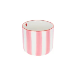 Tasse à café rayée rose coquillage - Trouville