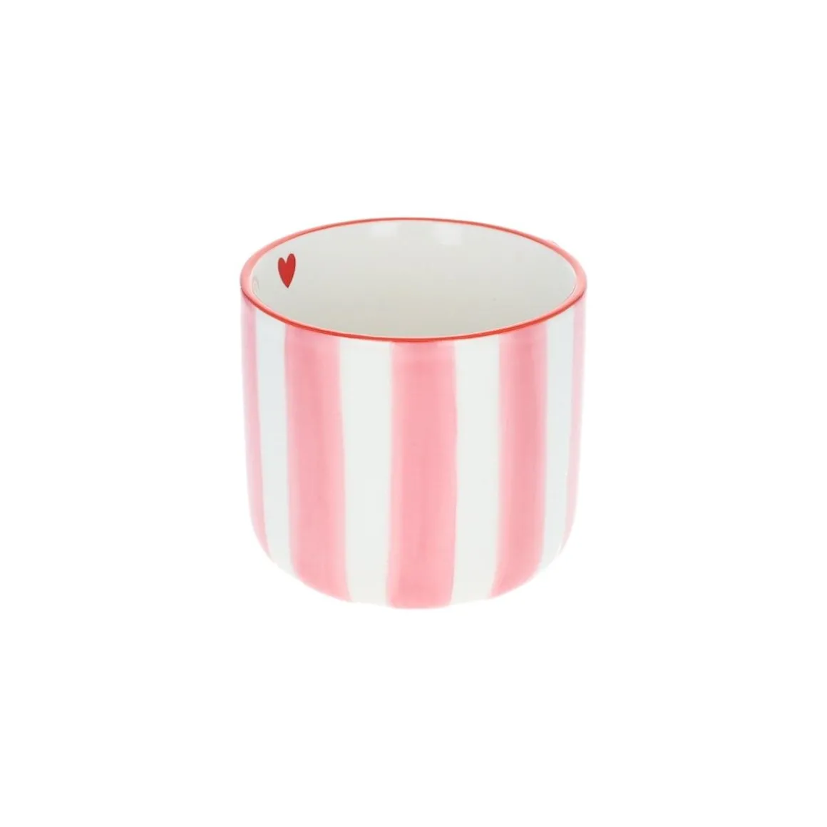 Tasse à café rayée rose coquillage - Trouville
