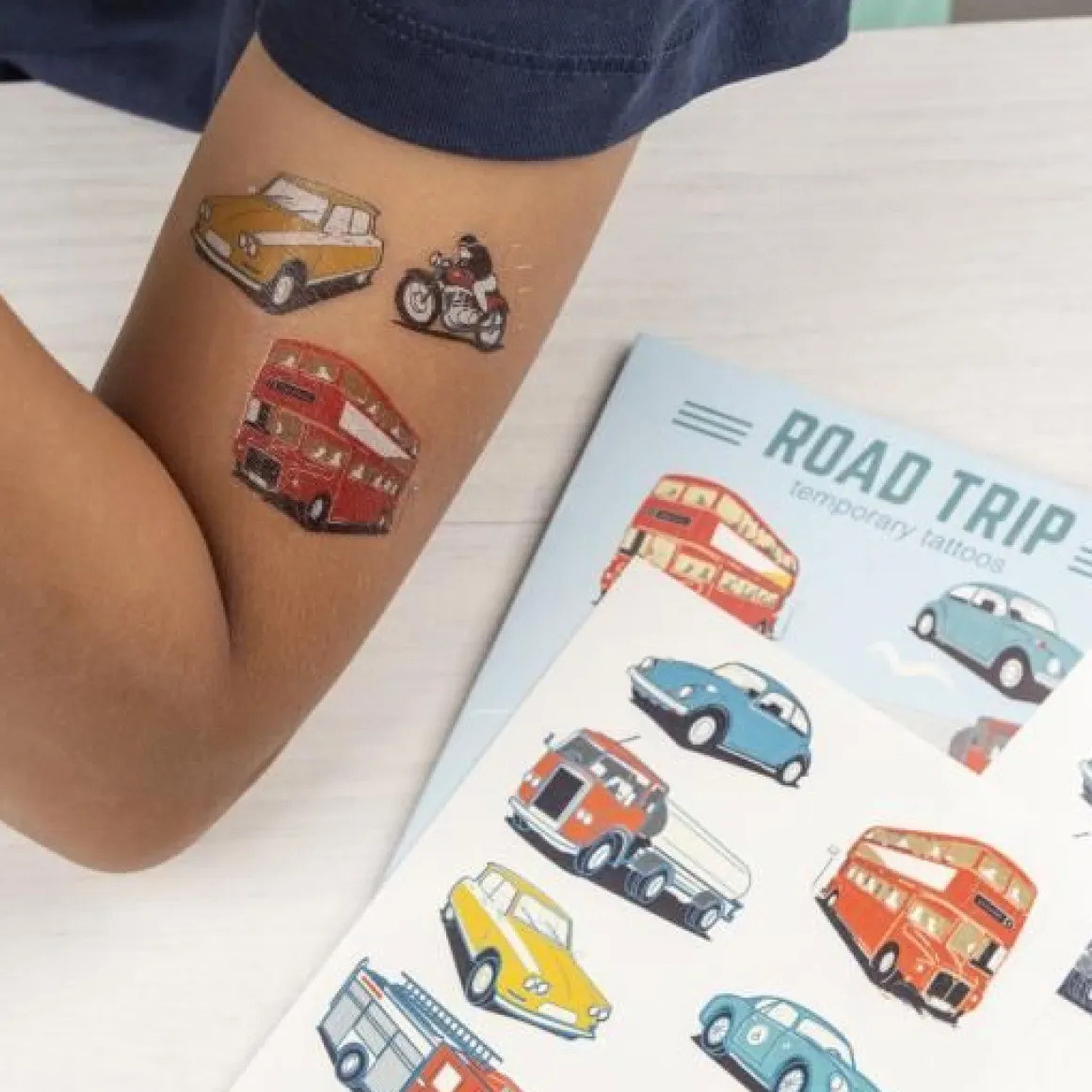 Tatouages temporaires vintage transport road trip