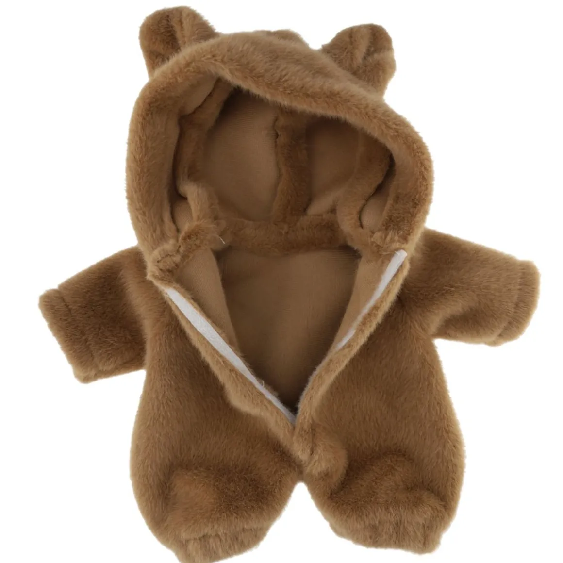 Tenue de poupée combinaison fausse fourrure marron - Chaton