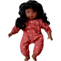 Tenue de poupée Simone cœurs terracotta