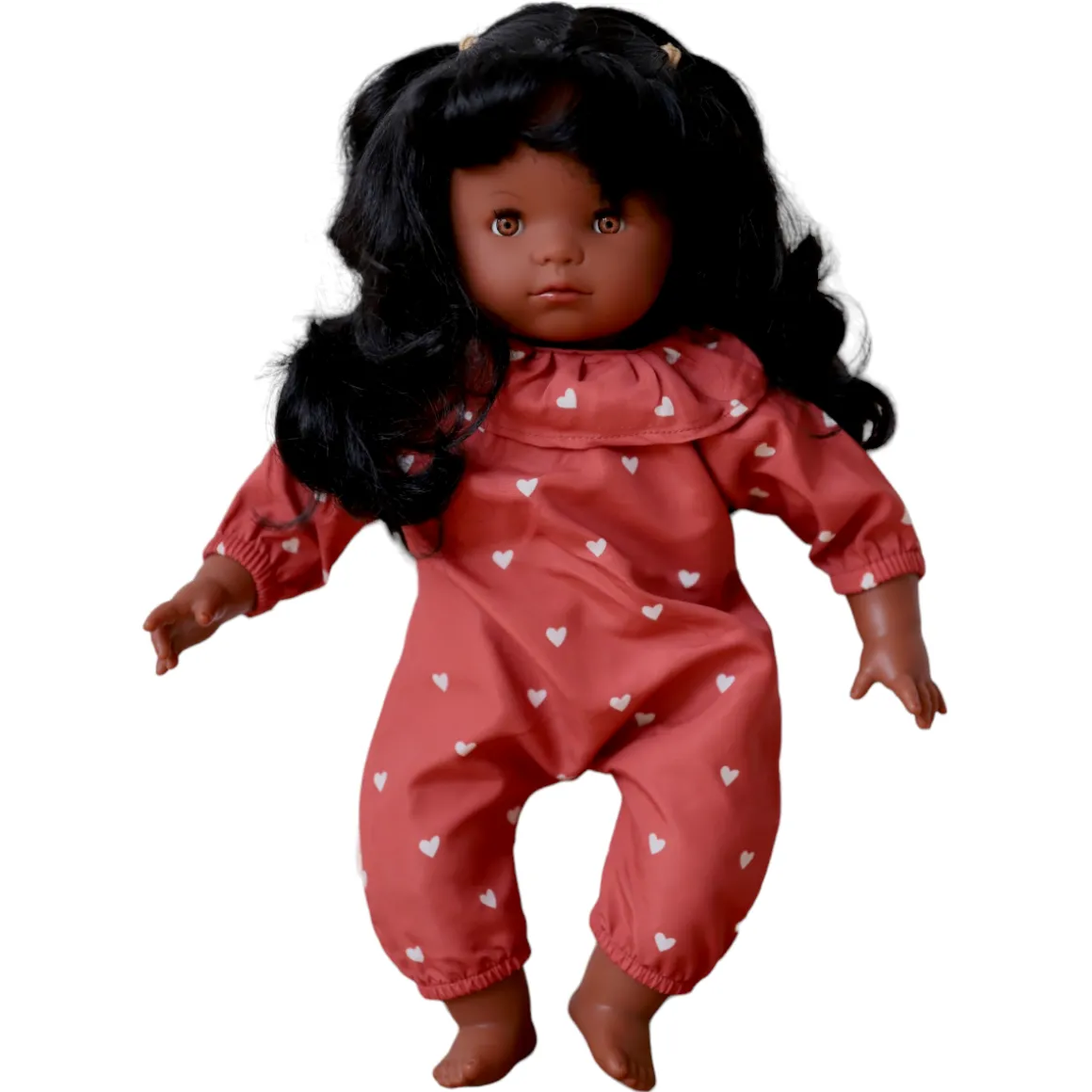 Tenue de poupée Simone cœurs terracotta