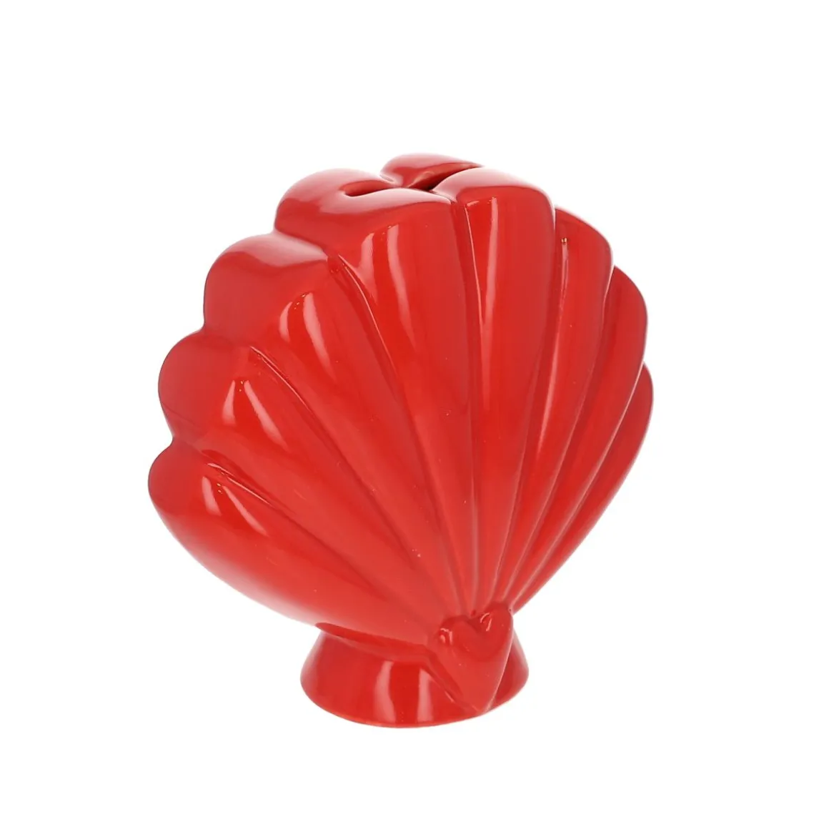 Tirelire en céramique coquillage rouge - Trouville
