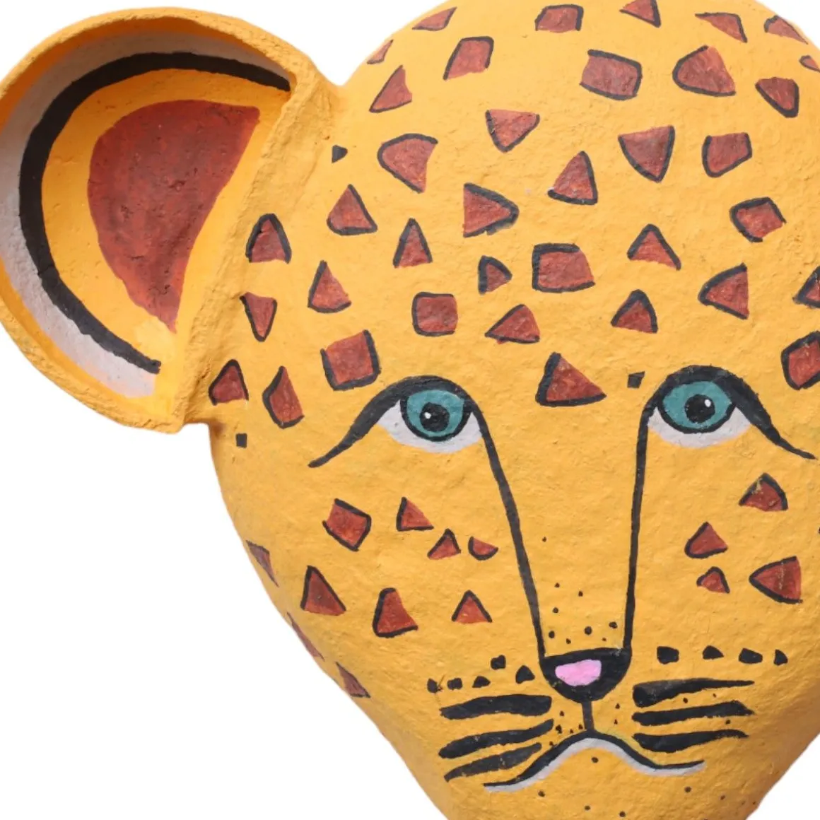 Trophée mural en papier mâché léopard