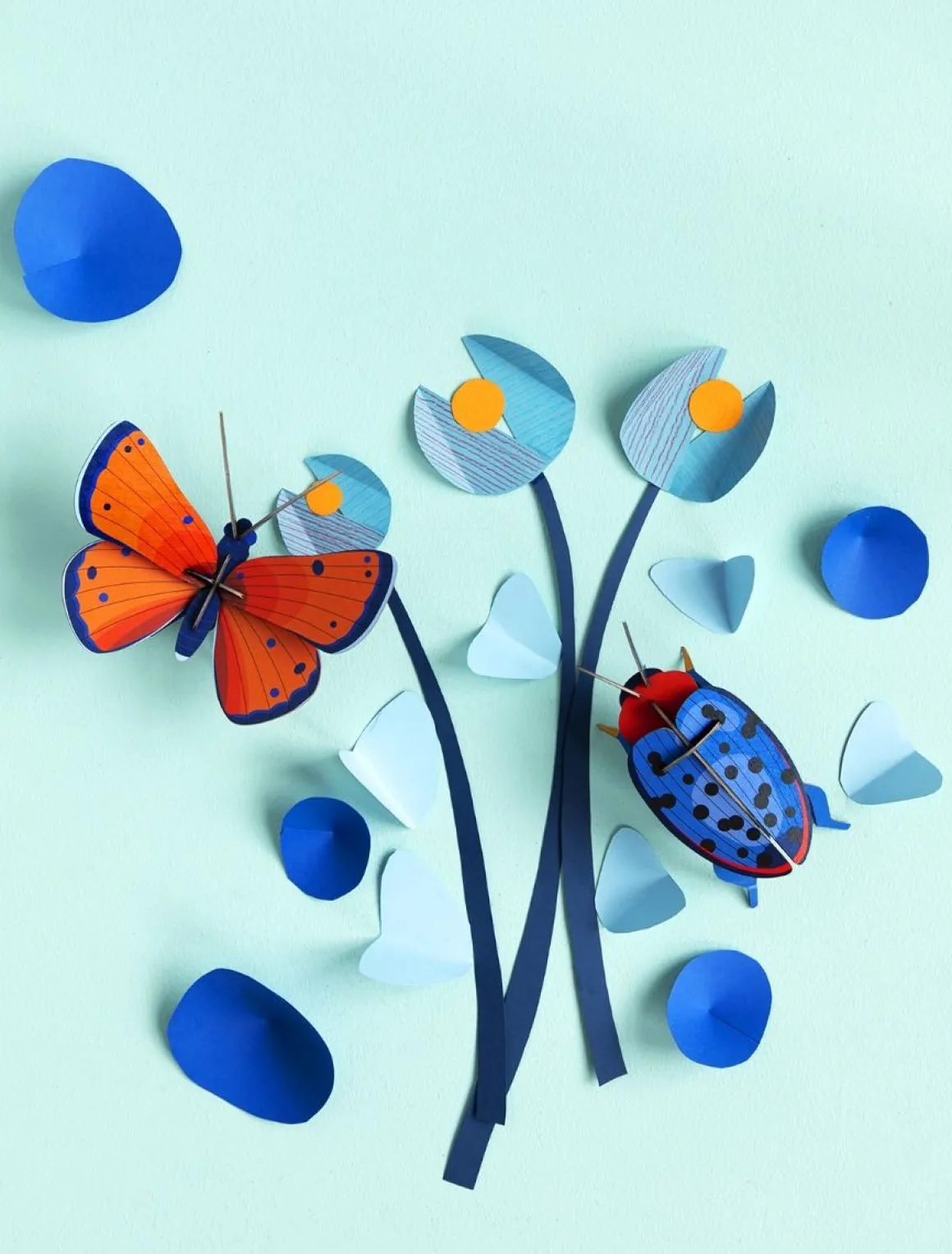 Trophée papillon bleu cuivre