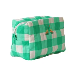Trousse de toilette à carreaux verts - Les Inséparables