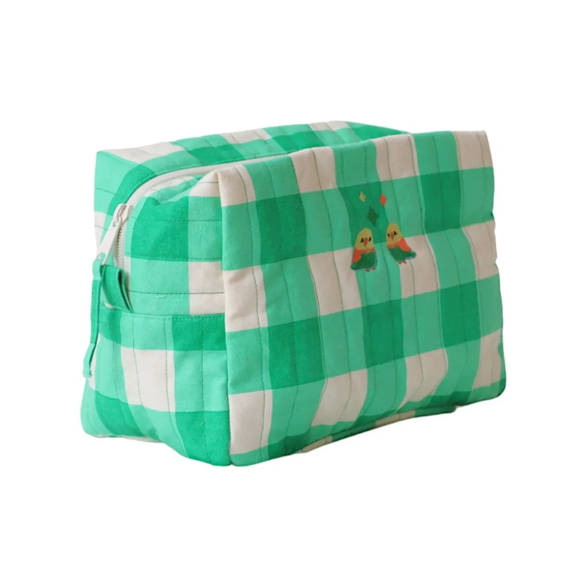Trousse de toilette à carreaux verts - Les Inséparables