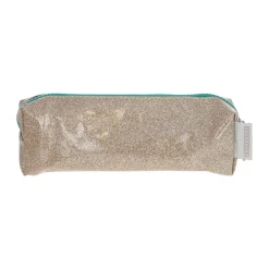 Trousse dorée et verte à paillettes
