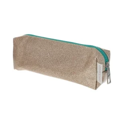 Trousse dorée et verte à paillettes