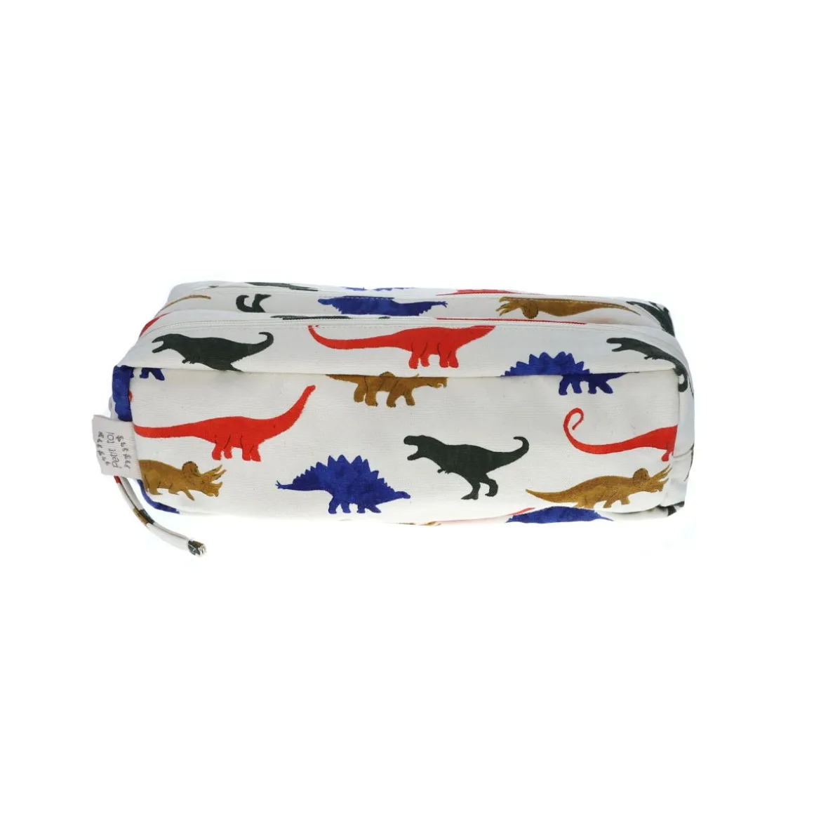 Trousse double zip - dinosaures