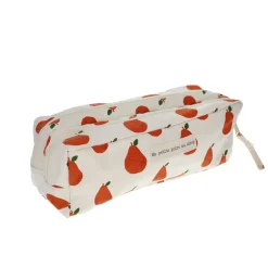 Trousse double zip - poire argile