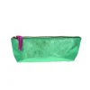 Trousse stylos en cuir vert