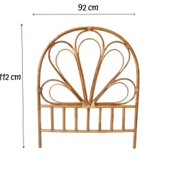 Tête de lit rotin enfant fleur