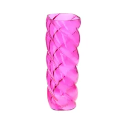 Vase torsadé rose