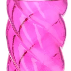 Vase torsadé rose