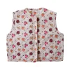 Veste sans manches matelassée enfant fleurie - La vie en rose