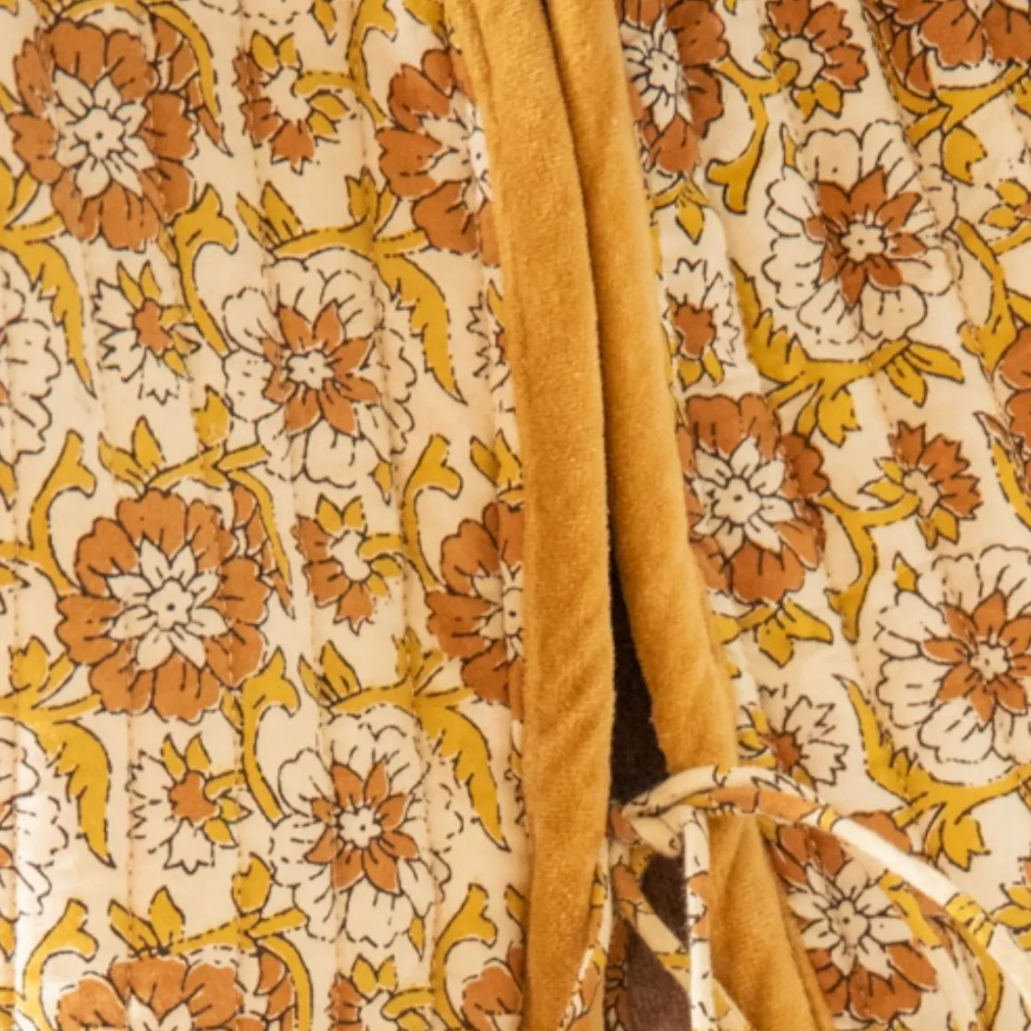 Veste sans manches matelassée Block print écru - Delhi d'antan